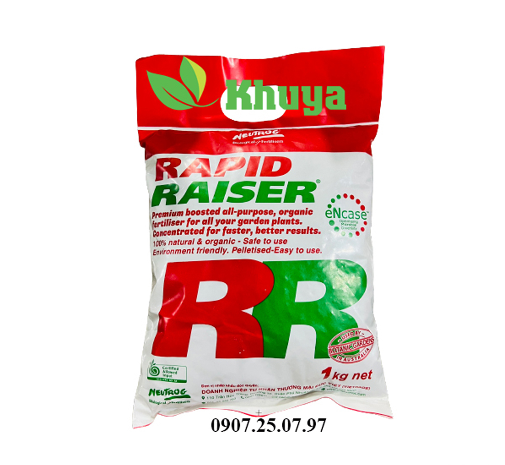 Phân bón hữu cơ RR RAPID RAISER dạng Viên của Úc 1kg