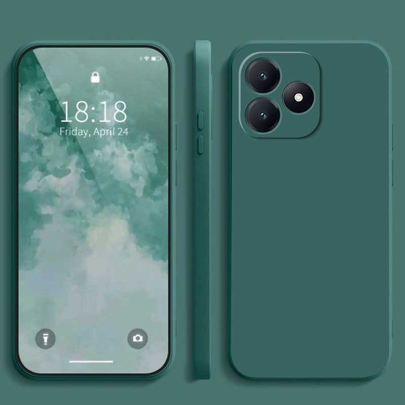 Realme C63 C 63 C61 C53 C51 Liquid Silicone Straight Edge Phone Casing Candy Color Silicone TPU Back Cover. 