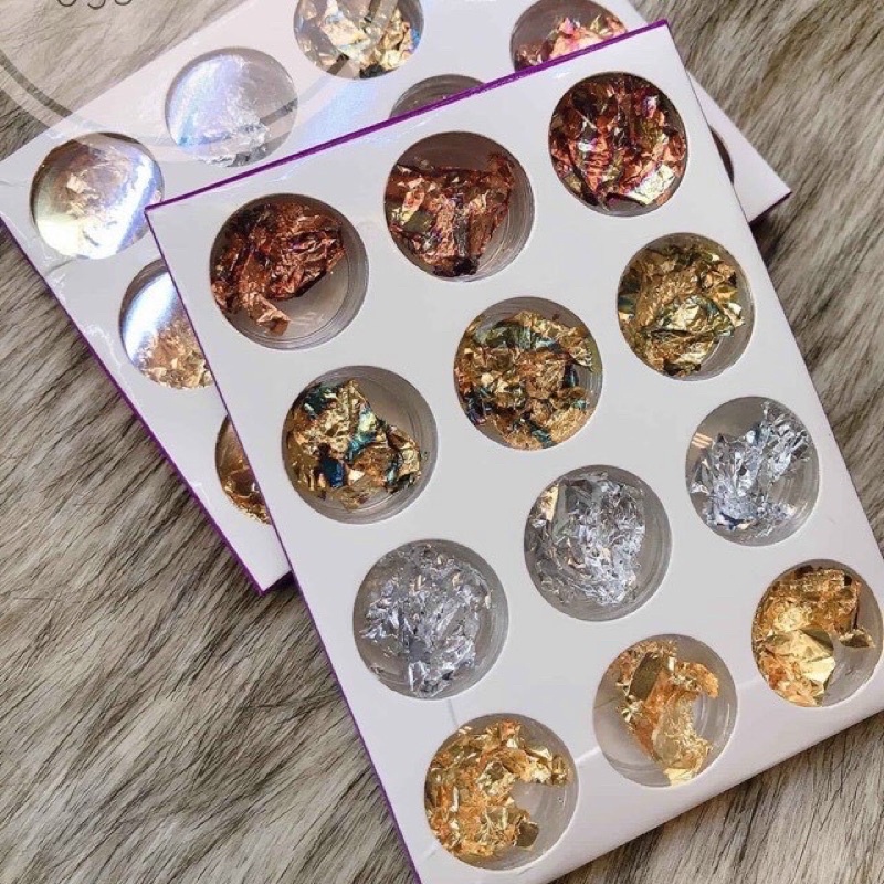 Sét giấy vàng bạc, Giấy Nhún Vàng Bạc Set 12 ô