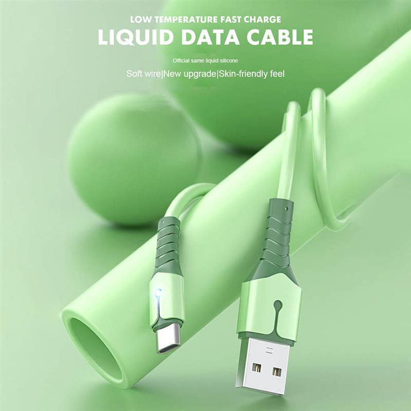 [Hàng có sẵn] Cáp sạc nhanh silicon 5A lỏng Tương thích cho iPhone Android Micro USB Cáp dữ liệu dây sạc Type-C có đèn Led