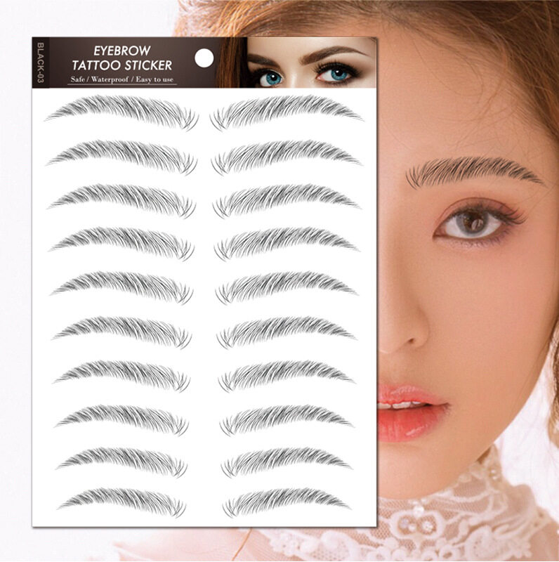 Woolove 1 tấm nhãn dán lông mày Bionic lông mày bán vĩnh viễn không thấm nước hình xăm lông mày