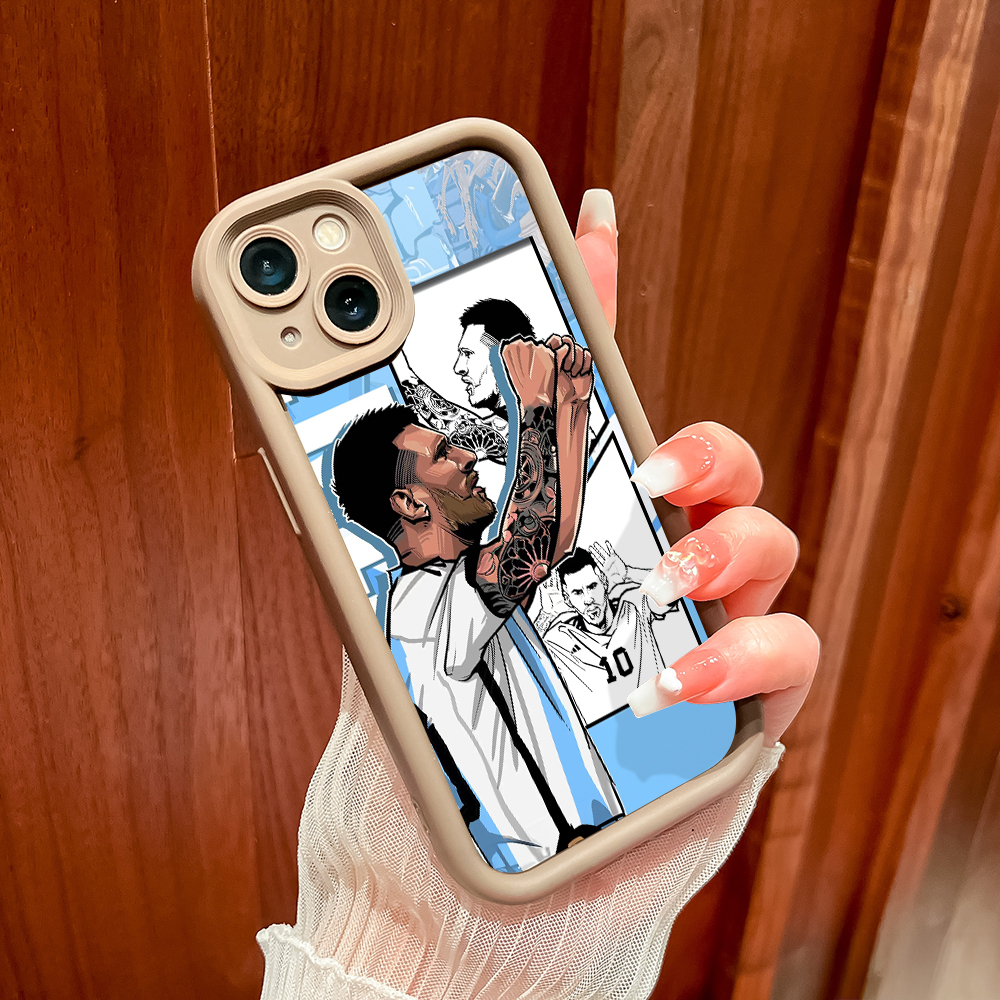 ZCSIBORUI for OPPO Reno 4 Pro 5G Back Cover Football Player Lionel Messi Pattern Soft Camera Protection Rubber Square Ladder Phone Case. 