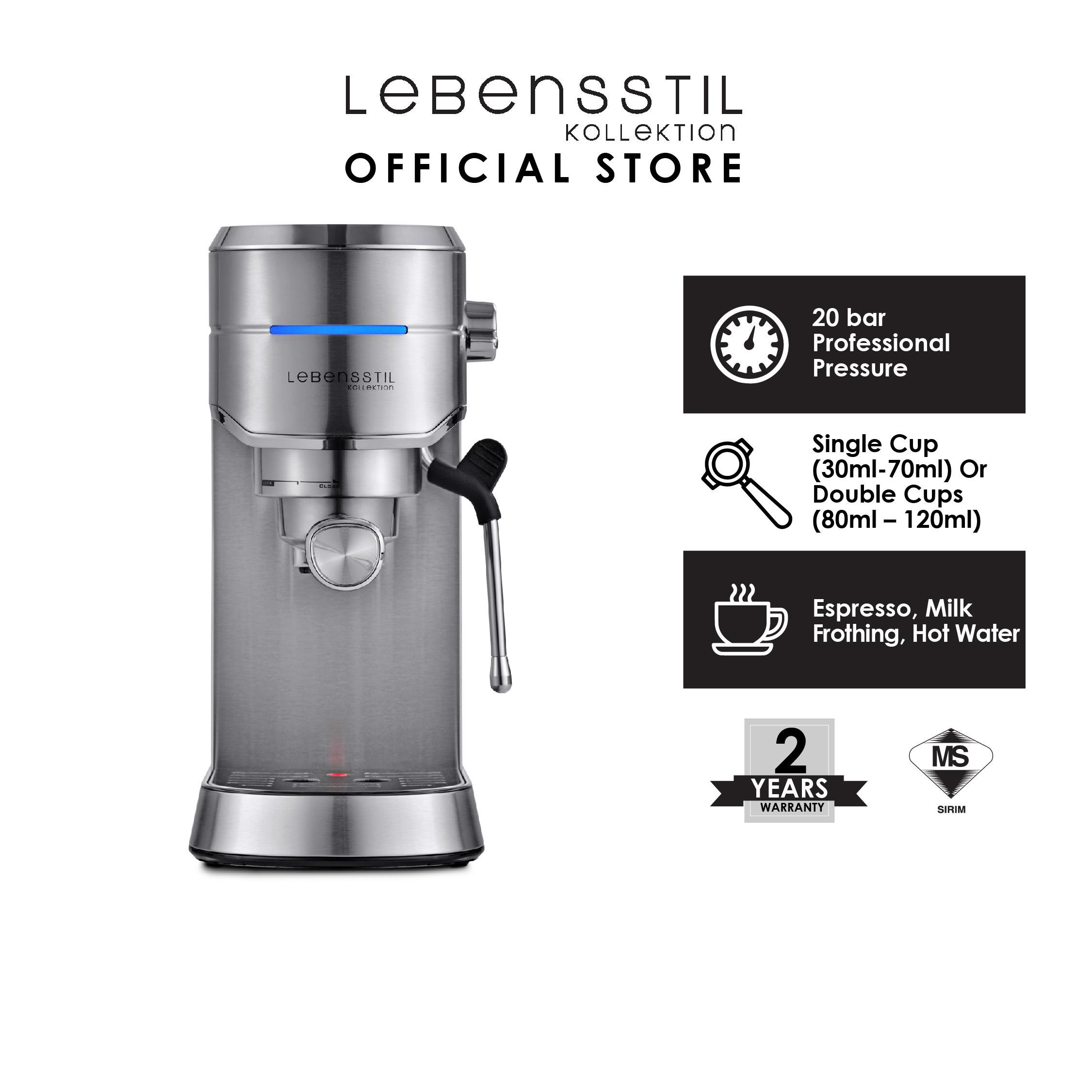 Lebensstil Kollektion 20 Bar Pressure Espresso Machine LKCM201X Lazada