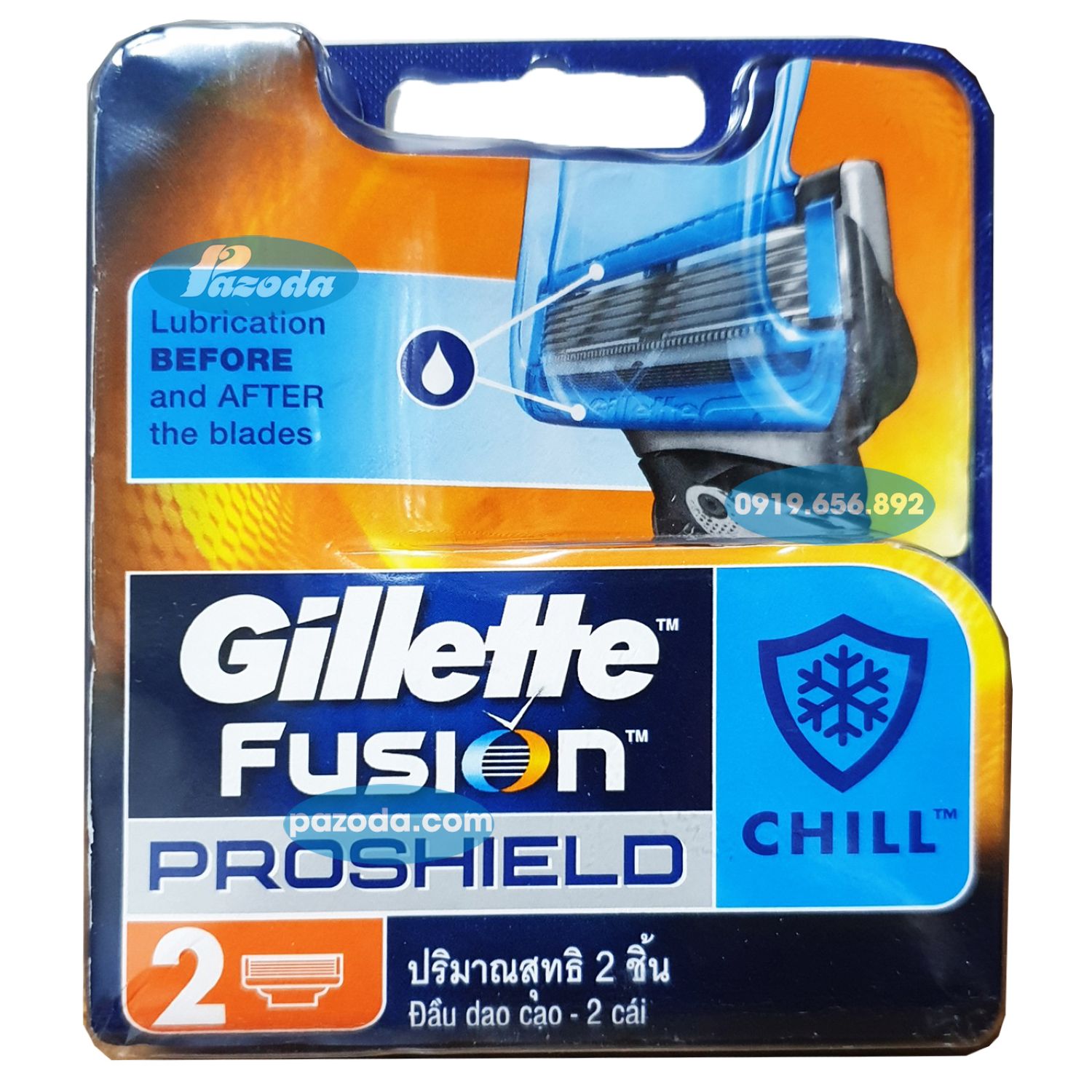 Hộp 2 đầu dao cạo Gillette Fusion Proshield Chill