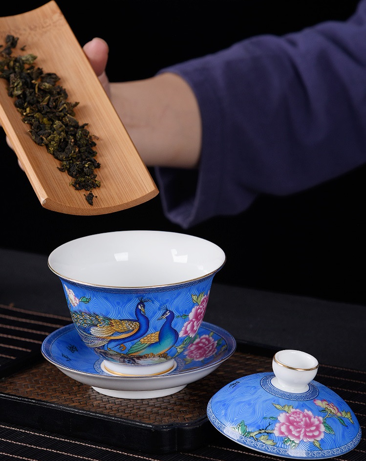Chén Khải sứ trắng Bạch Định thấu quang 210 ml