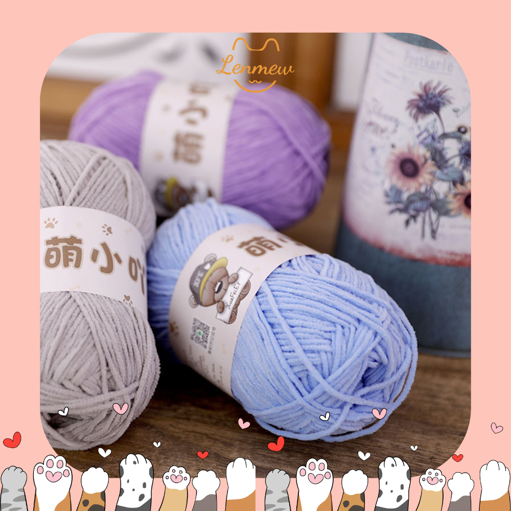 Len Nhung Baby 3mm, Len Bông Sữa (Cuộn 50G)