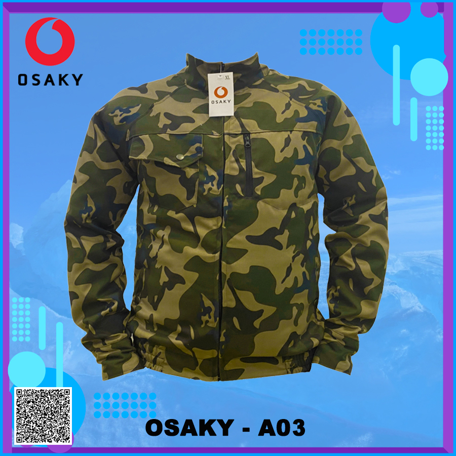 Áo điều hòa cao cấp osaky nhật bản, áo khoác quạt gió - màu rằn ri
