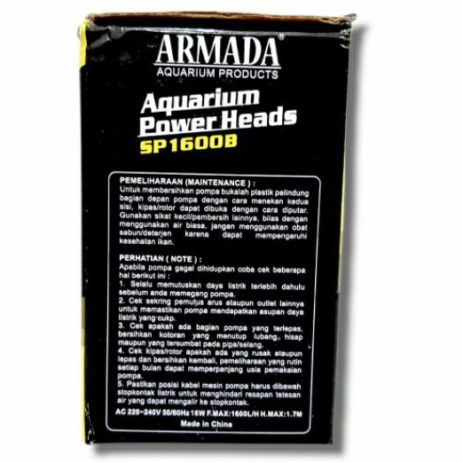 ARMADA SP 1600B SUBMERSIBLE PUMP Pompa Aquarium Kolam hidroponik