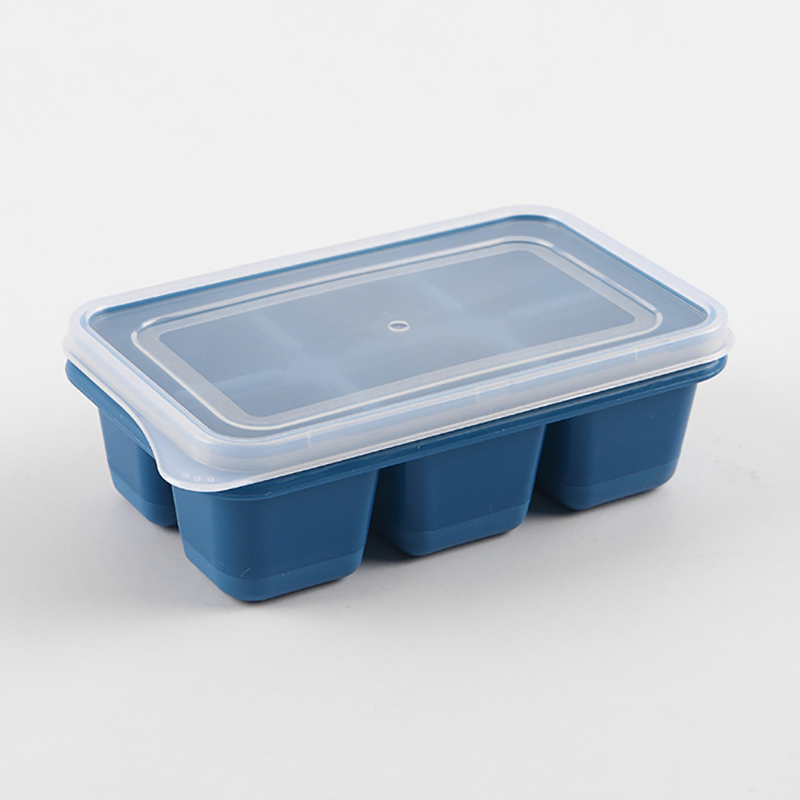 HE🔥 Silicone Ice Cube Mould with DIY Lid 6 Grid Soft Bottom ce Cube Mold Square Fruit Ice Cube Maker Tray Kitchen Bar Tools Acces