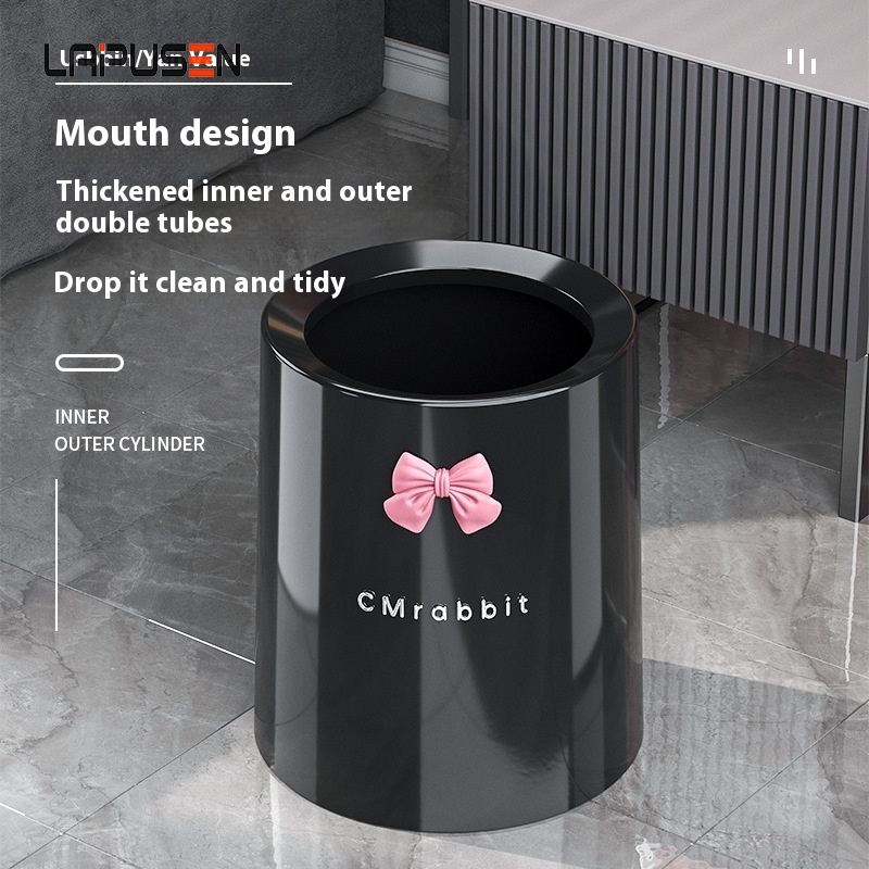 Garbage bin, kitchen and bathroom swing lid garbage bin
