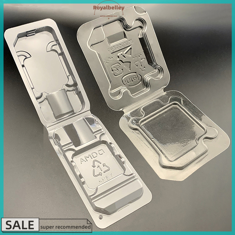 【ROYALBELLEY】 10pcs CPU Clamshell Tray Box AMD Case Holder Protection For AMD AM2 AM3 FM1 FM2