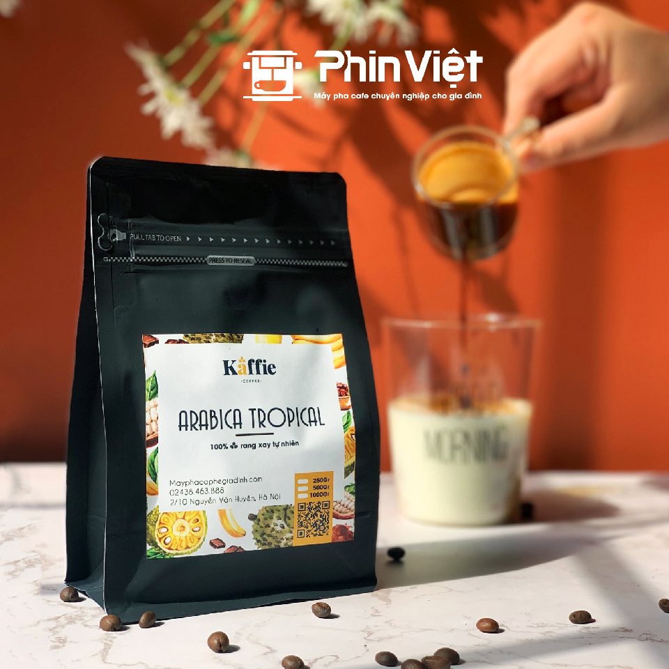 Cà phê hạt Kaffie Arabica Tropical - Cà phê nguyên chất rang mộc