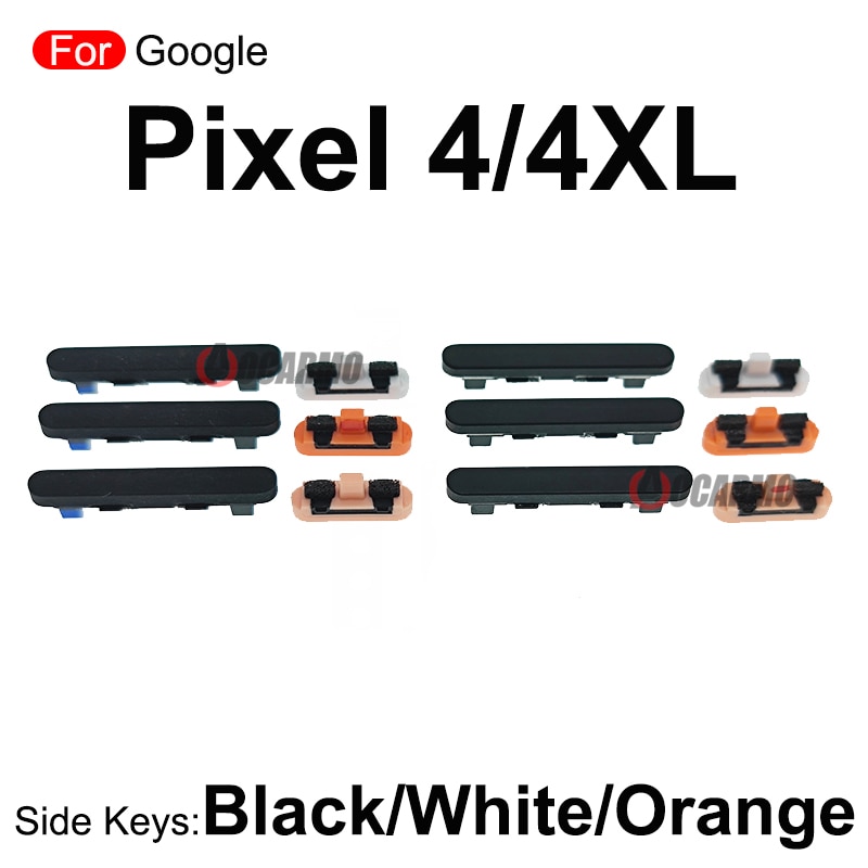 For Google Pixel 4 XL 4XL Side Button Keys Power On Off Volume Button Replacement Parts Use For Black White Orange Phone