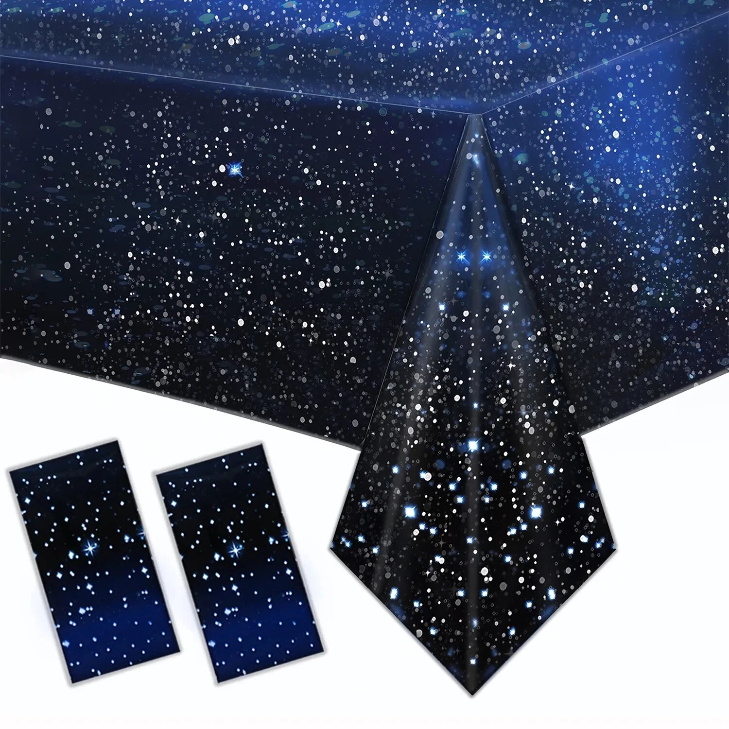 Space Tablecloth Starry Night Tablecloth Decorations Galaxy Table Cover Space Stars Theme Party Supplies For Birthday