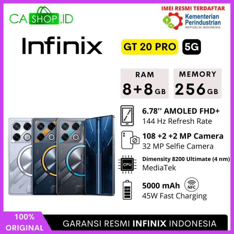 Infinix GT 20 Pro 5G NFC 16GB 256GB (8+8/256) GT20 New Original
