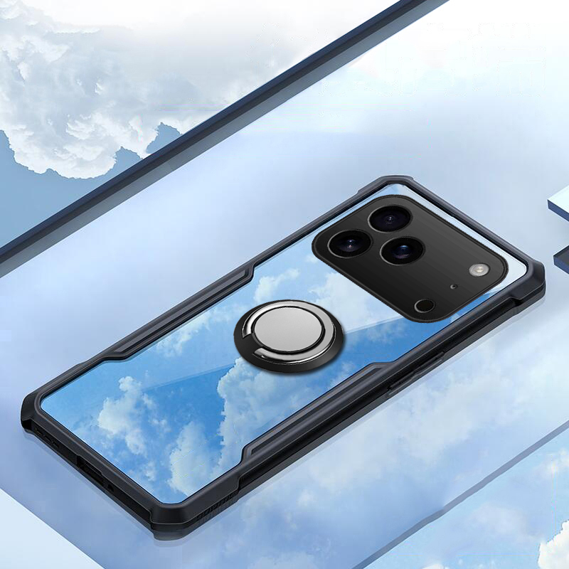 For iPhone 17 / 17 Pro / 17 Air / 17 Pro Max Phone Case Ring Ultra Thin Clear Car Kickstand Bracket Soft Air Cushion Shockproof Armor Cover for iPhone 17 Air Cover Casing HP