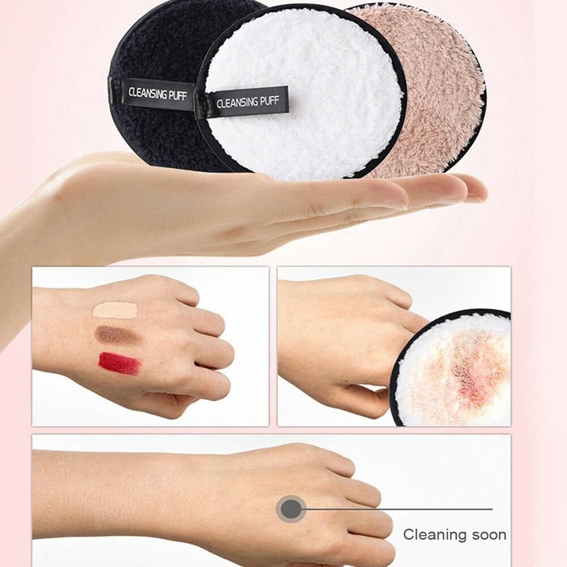 HOT Microfiber Cleansing Cloth Pads Face Cleaner Makeup Remover Towel Plush puff