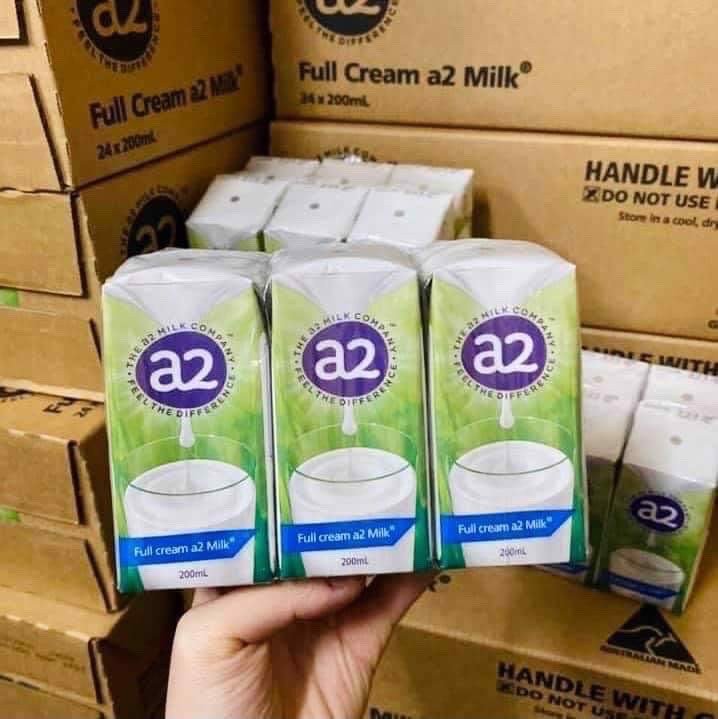 [1 thùng] Sữa nước A2 nguyên kem 200ml (24 hộp)