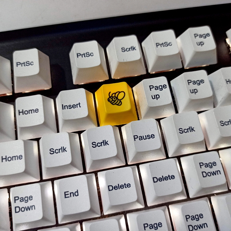 【New arrival】Dye sublimation keycap R4 PBT honeybee Yellow key cap for Mechanical Keyboard. 