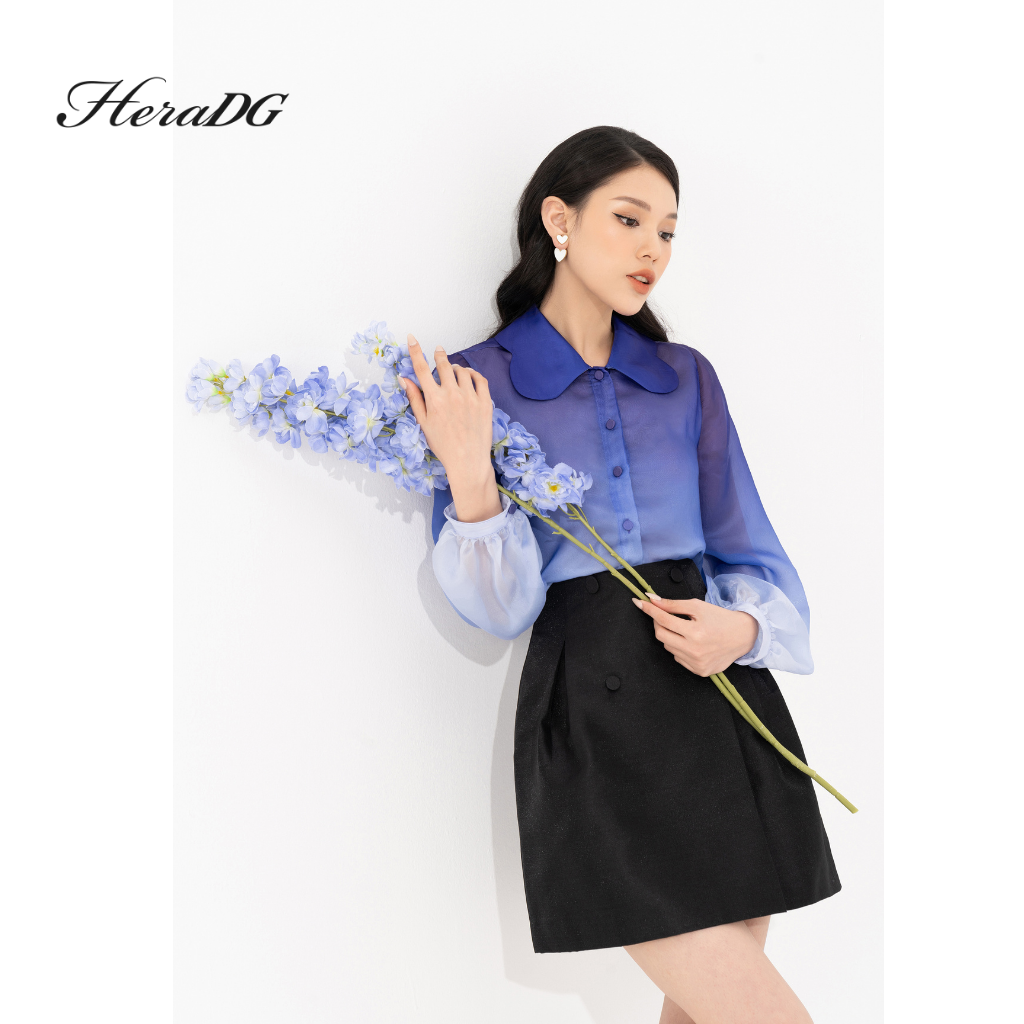 Voucher siêu sale 15% Áo Sơ Mi Nữ HeraDG Thiết Kế Cổ Vòng, Màu Sắc Hiện Đại, Chất Liệu Vải Tơ Cao Cấp Mềm Mại SAKBB3001