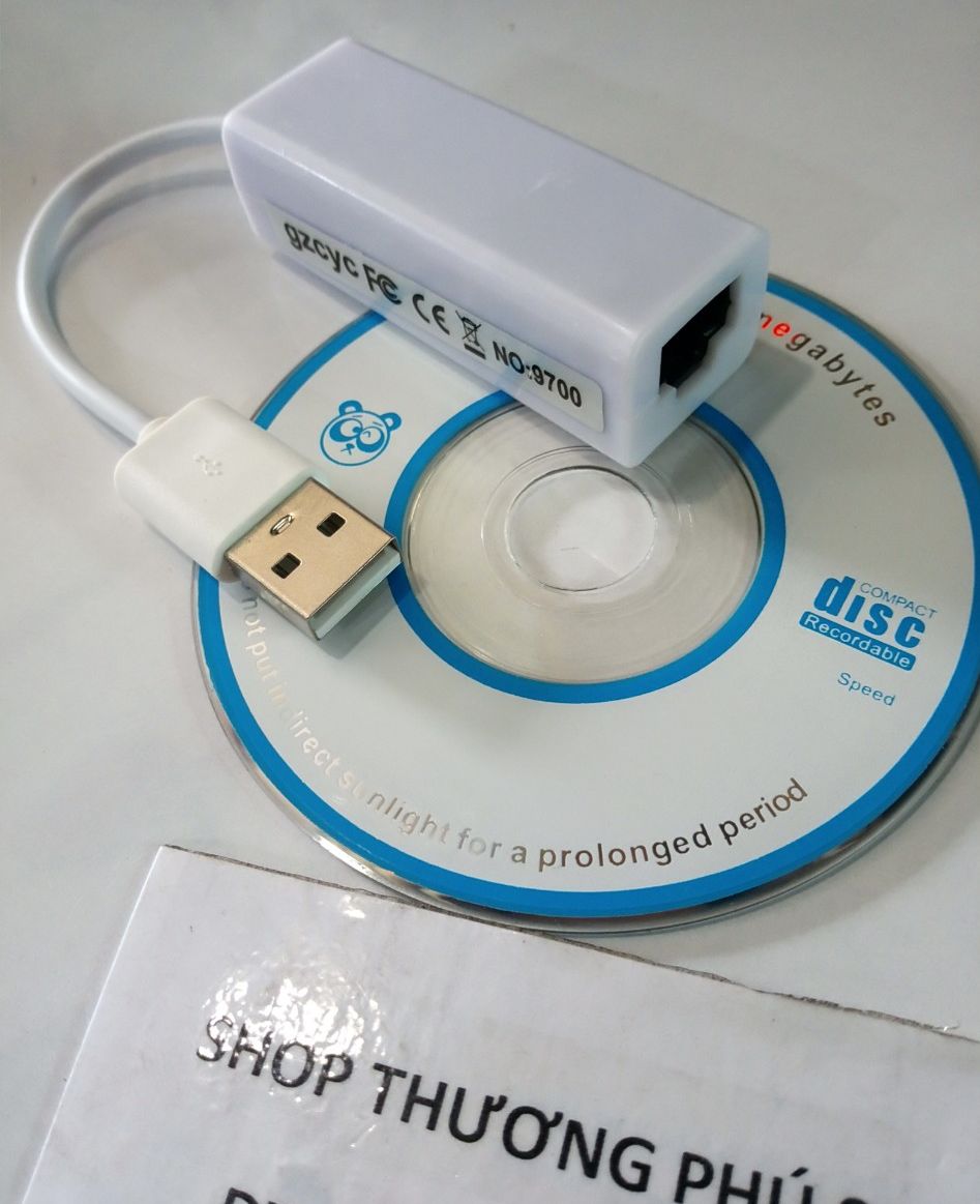 Cáp USB ra Lan: Chuẩn USB 2.0 ra Lan (RJ45) tốc độ 10/100Mbps