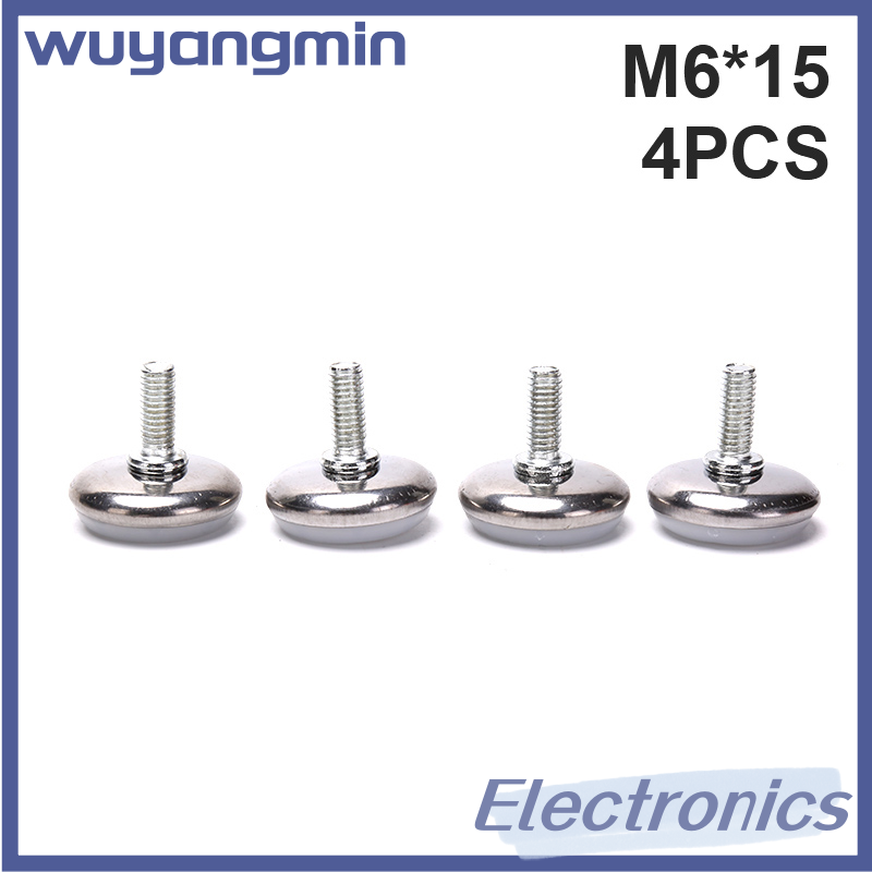 Wuyangmin 4pcs m6 m8 15 20 25mm adjustable steel furniture legs anti-slip base table