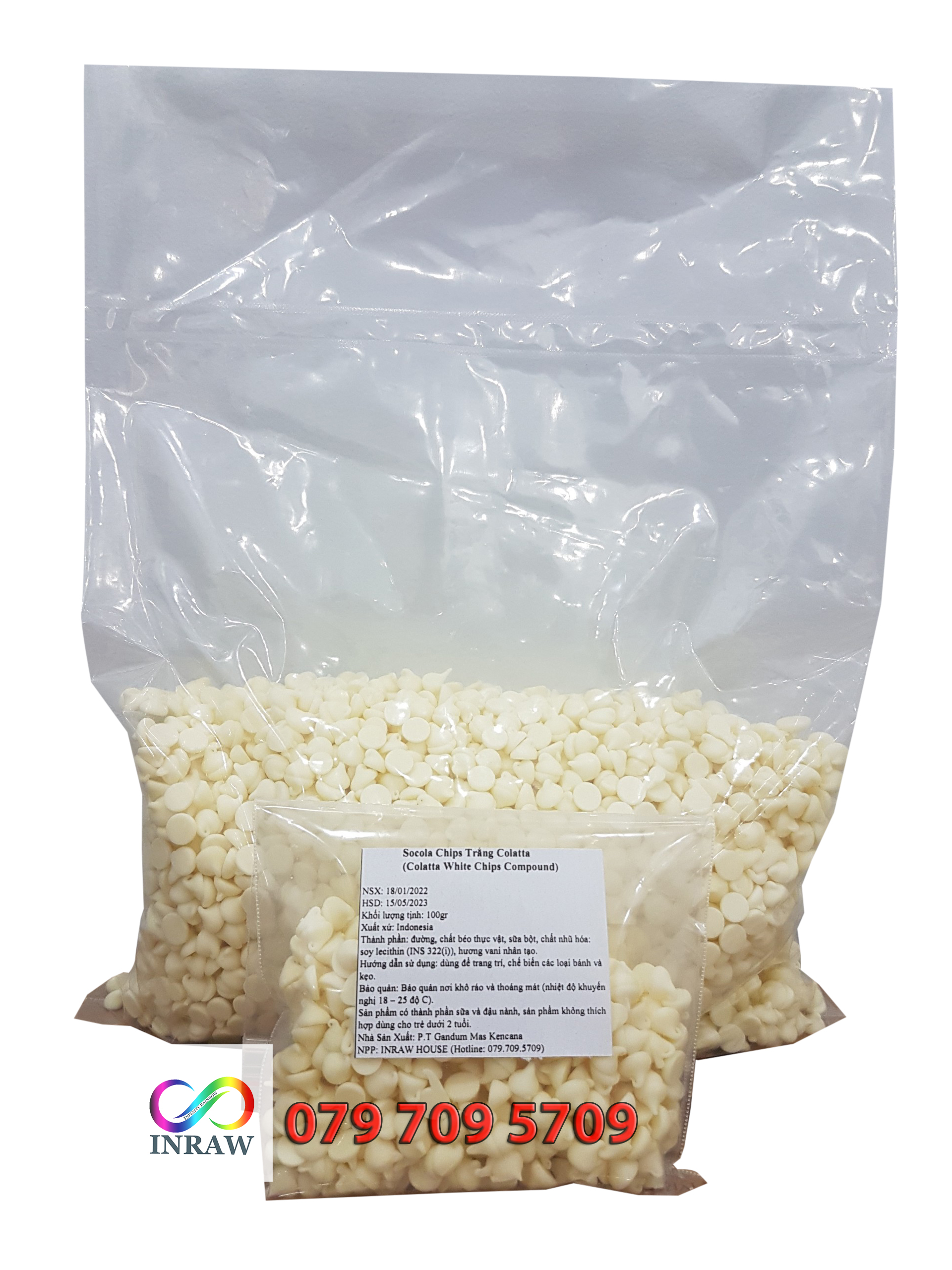 Socola Chip Trắng Colatta 100g