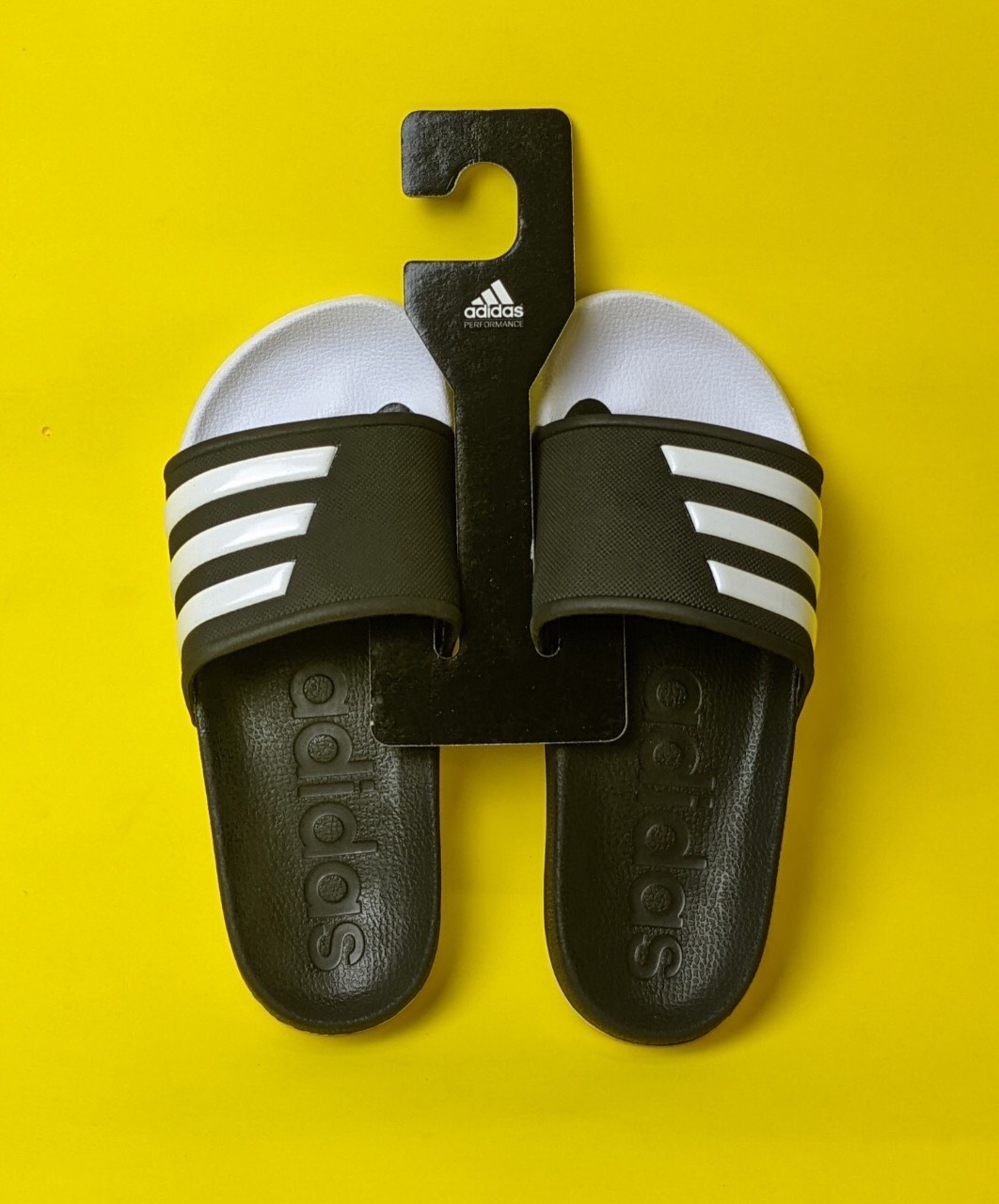 DÉP ADIDAS_SAMPLE ORIGINAL 2 MÀU ĐEN TRẮNG QUAI ĐEN TRẮNG