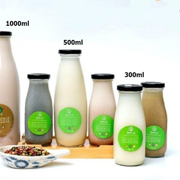 Combo 10 lọ thủy tinh đựng sữa 300ml nắp thiếc