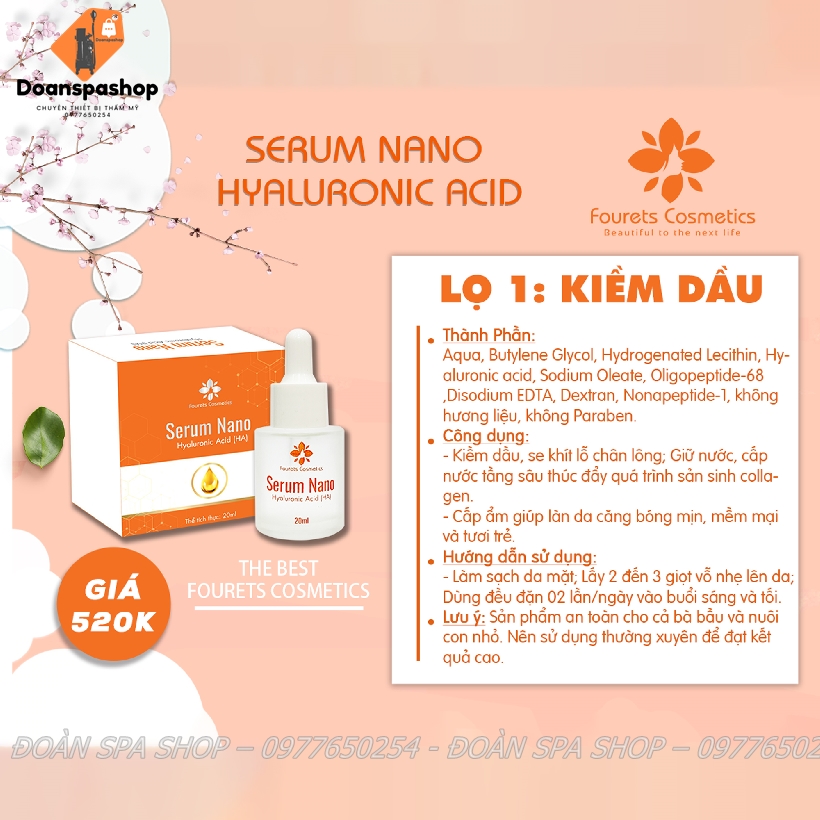 Serum Nano Hyaluronic Acid -15ml Fourets Cosmetics