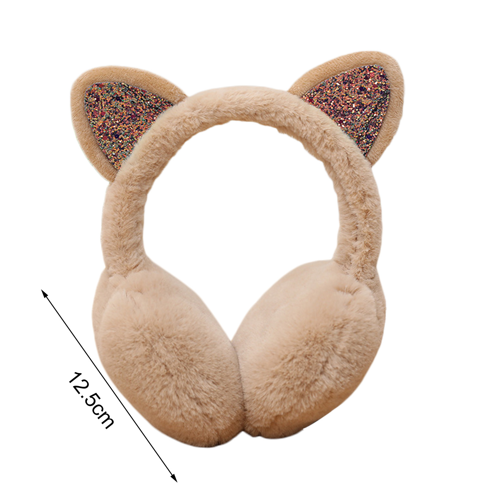 [huahankuang] Ear Muff Sequined Ears Winter Thicken Windproof Ear Warmer for Outdoor