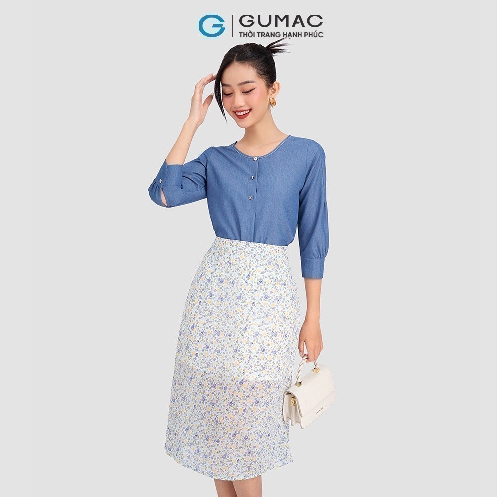 Áo kiểu tay chiết ly GUMAC AD03011