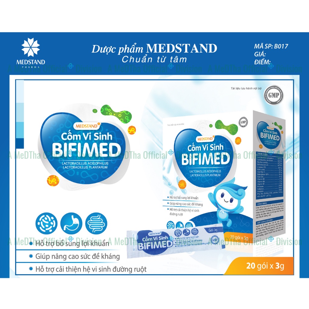 CỐM VI SINH BIFIMED, hộp 20 gói