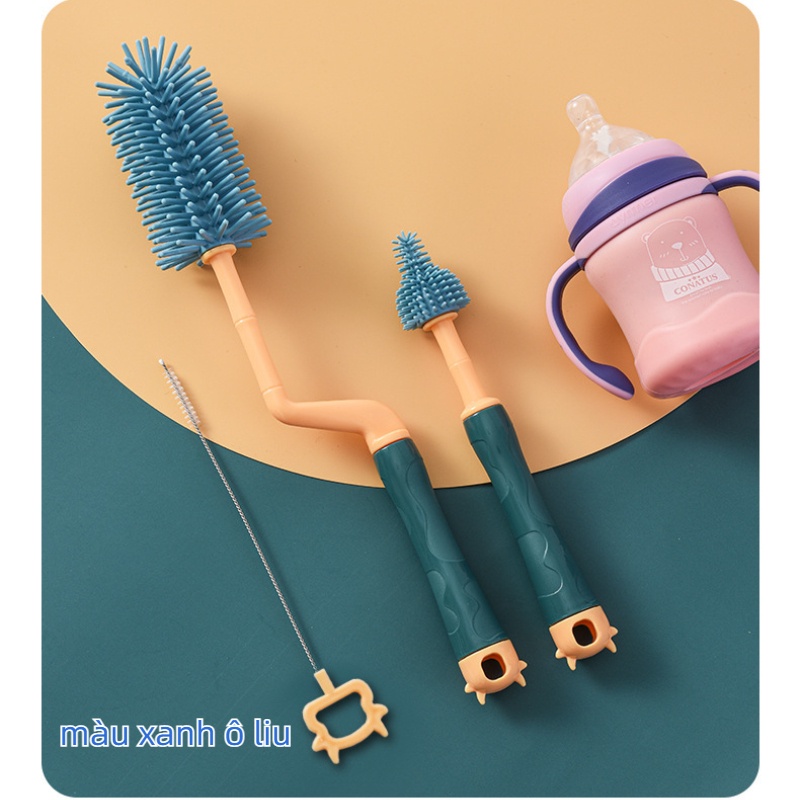 Aeneas shop premium silicone milk bottle brush cleaner 360 degree rotating handle for all bottle/splitter-Aeneas shop