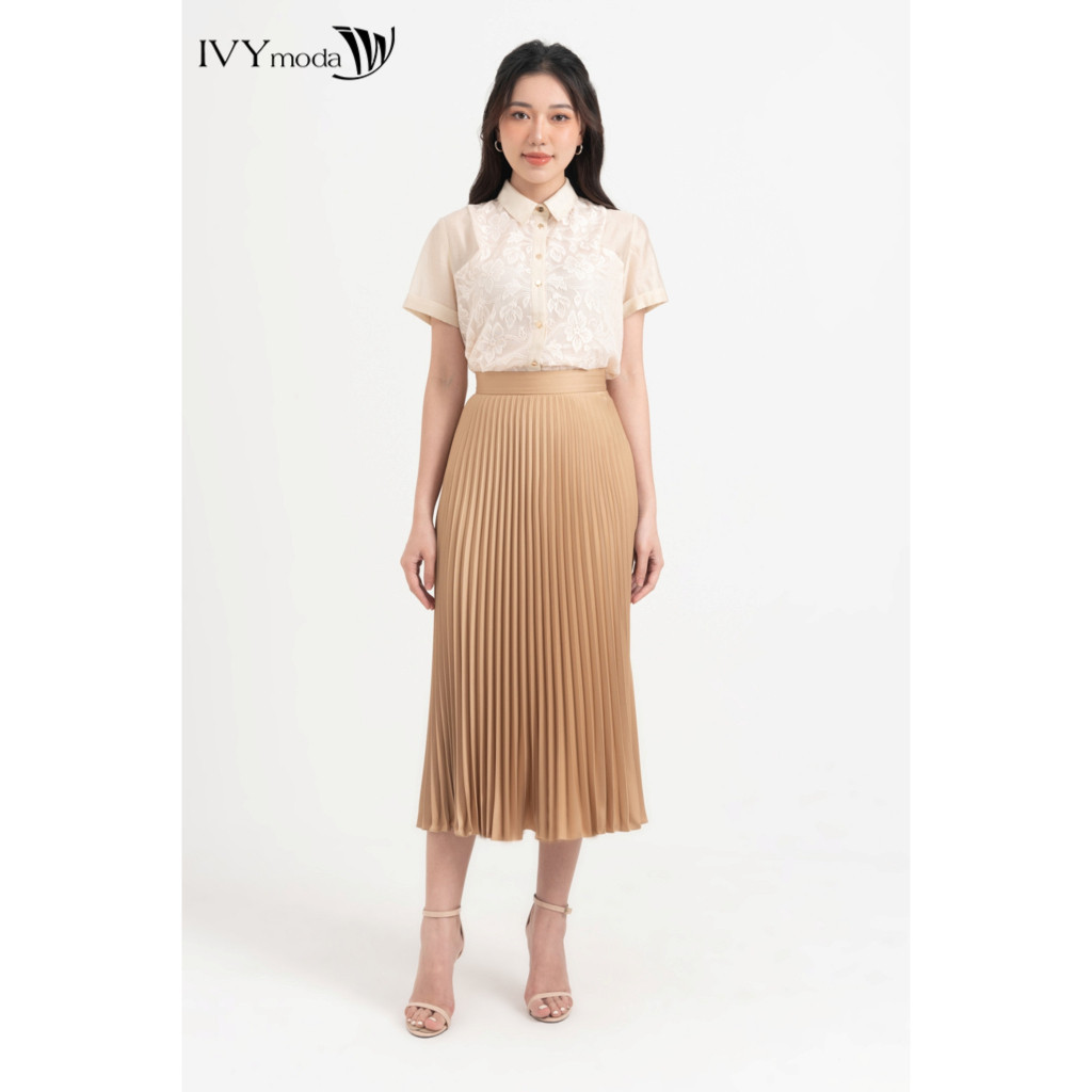 Chân váy xếp ly dáng suông IVY moda MS 30M8373