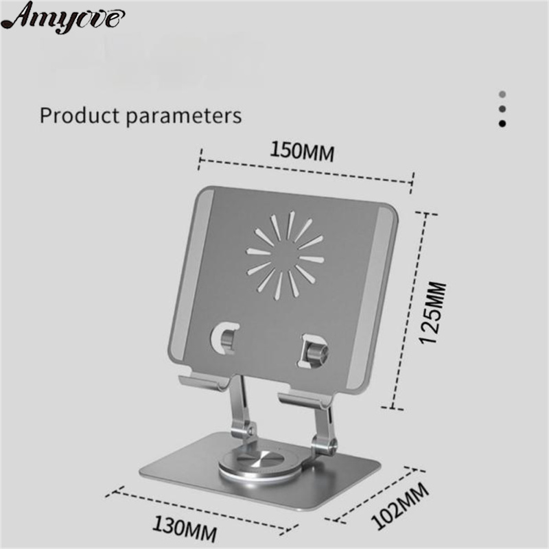 Desktop Tablet Mobile Phone Bracket 360-degree Rotating Multi-angle Height Adjustable Foldable Holder