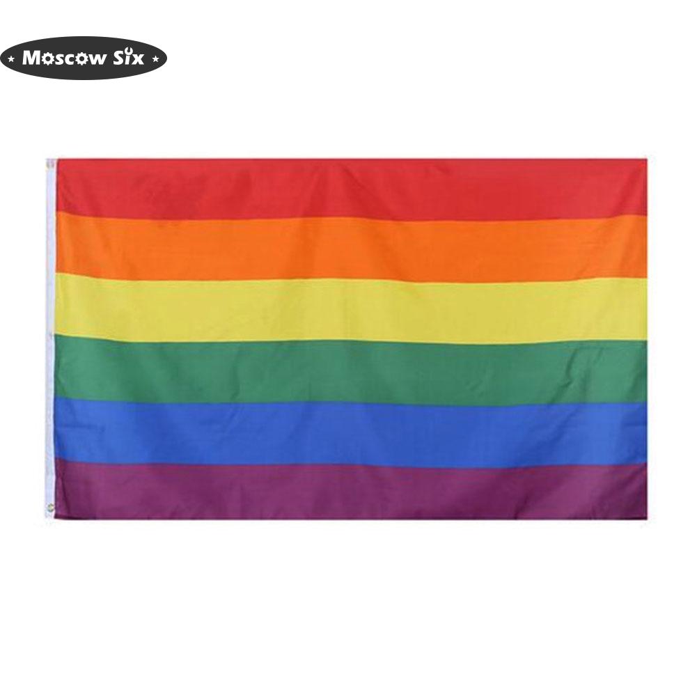 90X150cm LGBT Pride Rainbow Flags Banners Vivid Color Progress Pride Rainbow Flag UV Fade Proof Canvas Header Double Stitched for Home/Outdoor Decor