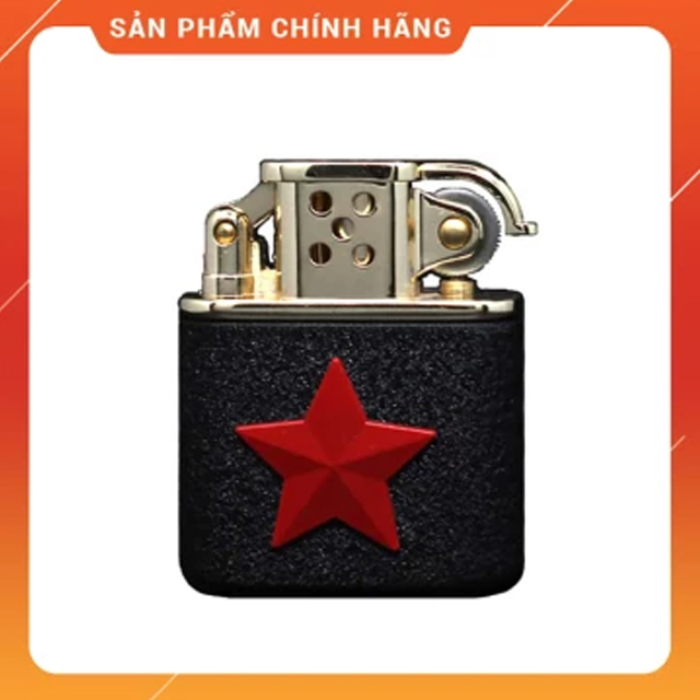 Vỏ Hộp Quẹt Bật Lửa Cối Zorro Z506 Si Đen In Hình Ngôi Sao - Dùng Xăng Bấc Đá (KHÔNG XĂNG KHÔNG GAS)