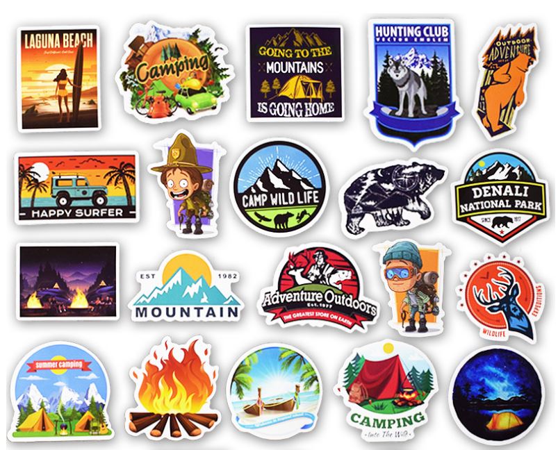 Sticker chủ đề camping hình dán trang trí  phượt du lịch (50 hình)