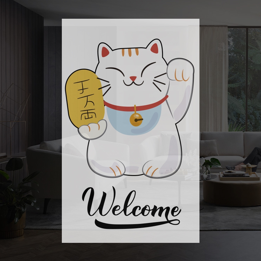 Decal dán cửa kính kéo đẩy mở cửa tự động PULL- PUSH chất liệu decal mờ