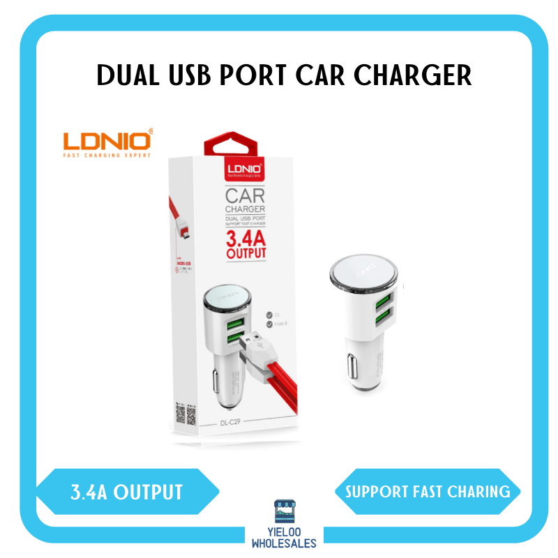 LDNIO DL C29 3 4A Output Fast Charging Dual USB Port Car Charger For LDNIO DL C29 3 4A Output Fast Charging Dual USB Port Car Charger For