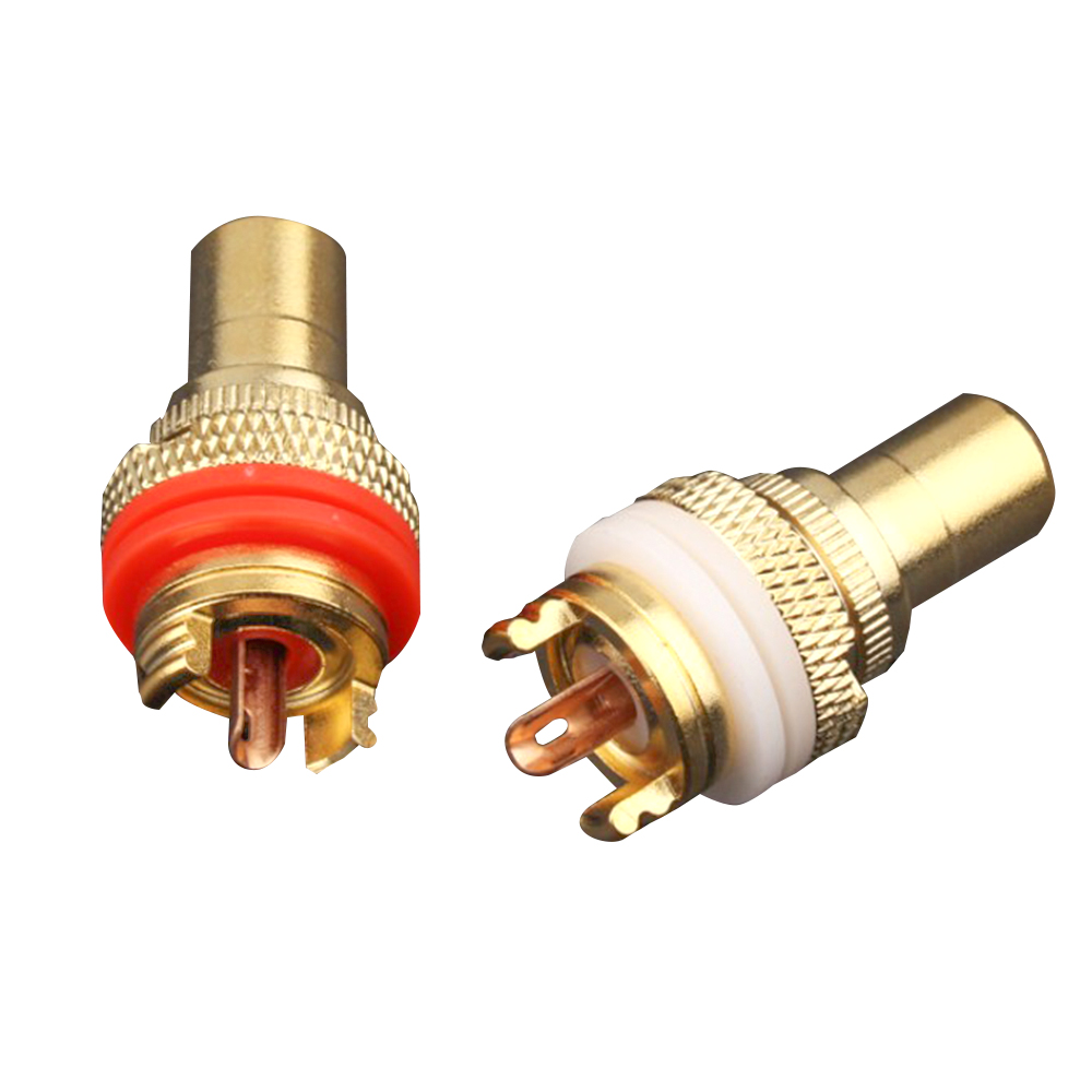 8Pcs RCA CMC Female Red White RCA Female Socket Chassis High Quality Phono Copper Plug Connector