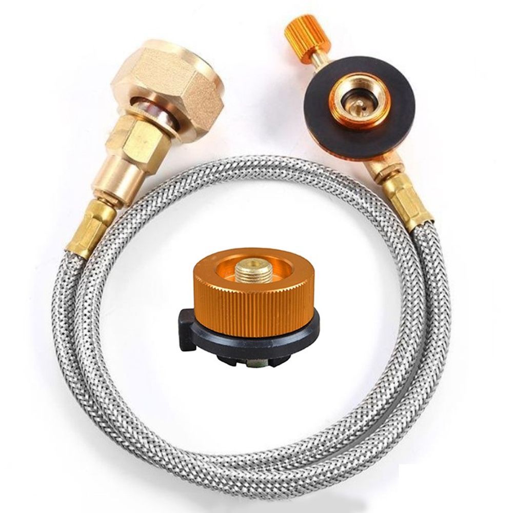 IQXHTW Stove Accessories Survival Supplies Flat Cylinder tank Tourist Equipment Save Durable LPG Container Adapter Propane Refill Adapter Gas Stove Coupler Stove Metal Tube