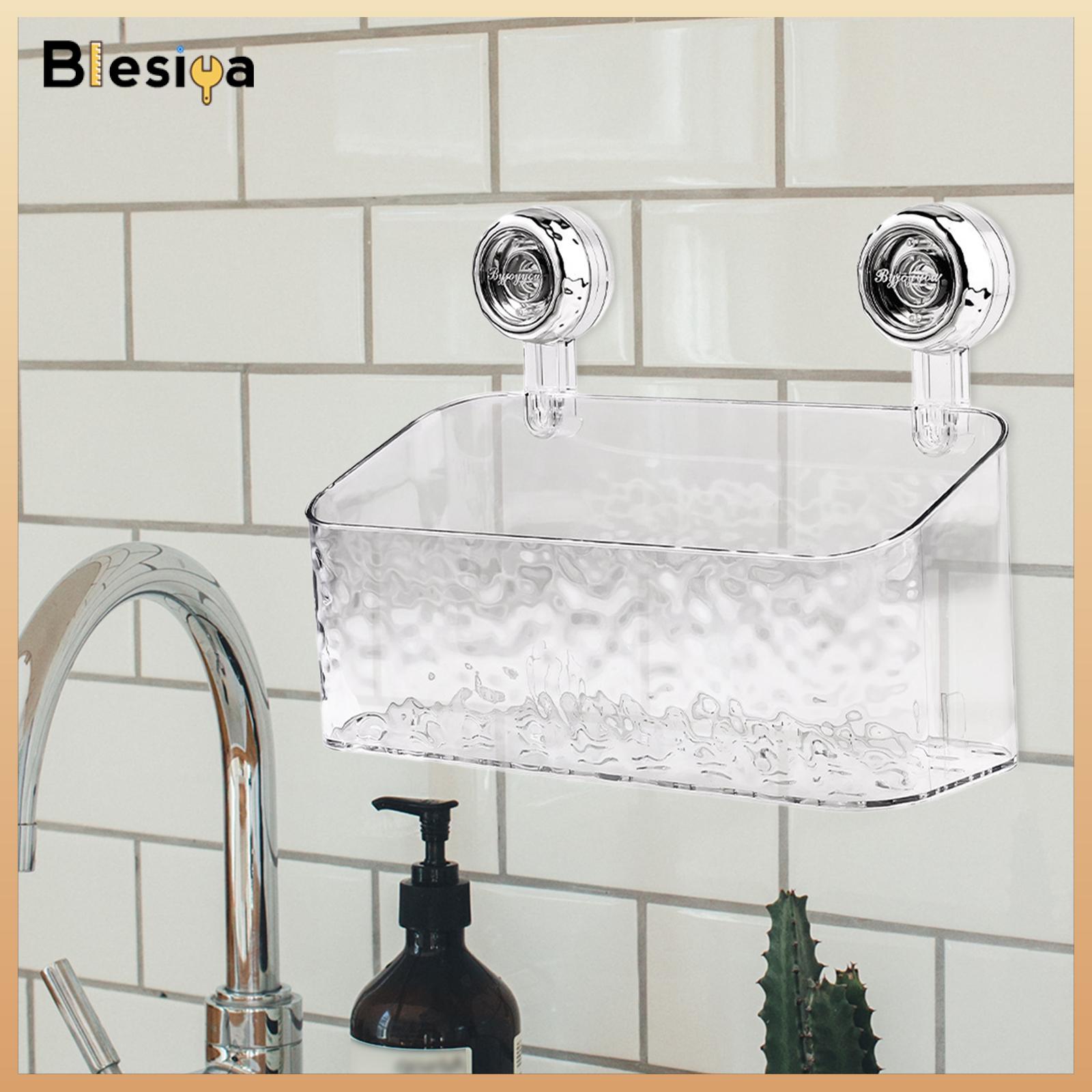 Blesiya Shower Caddy Suction Cup Wall Mounted Soap Dish Holder Kitchen Sponge Holder