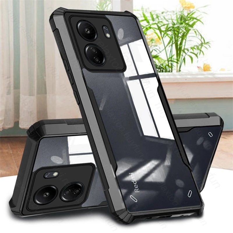 Acrylic Clear Casing For Redmi Note 13 pro plus 13pro 13proplus 13pro+ Note13 Note13pro 4G 5G 2024 Phone Case Shockproof Cases Lens Protection Bumper Casing Back Cover