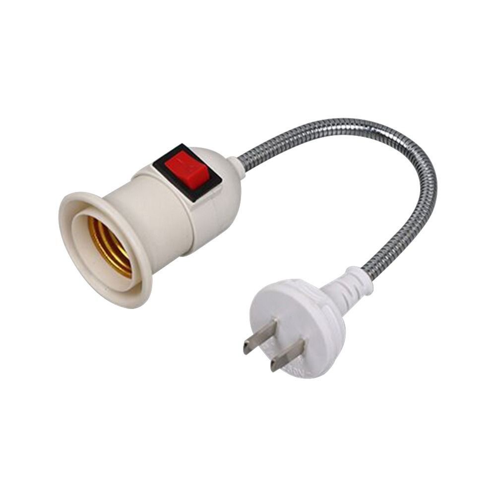 Pude phích cắm eu / us đế đèn e27 có công tắc trắng abs giá đỡ đèn chất lượng cao công tắc phích cắm đui bóng đèn đèn tường