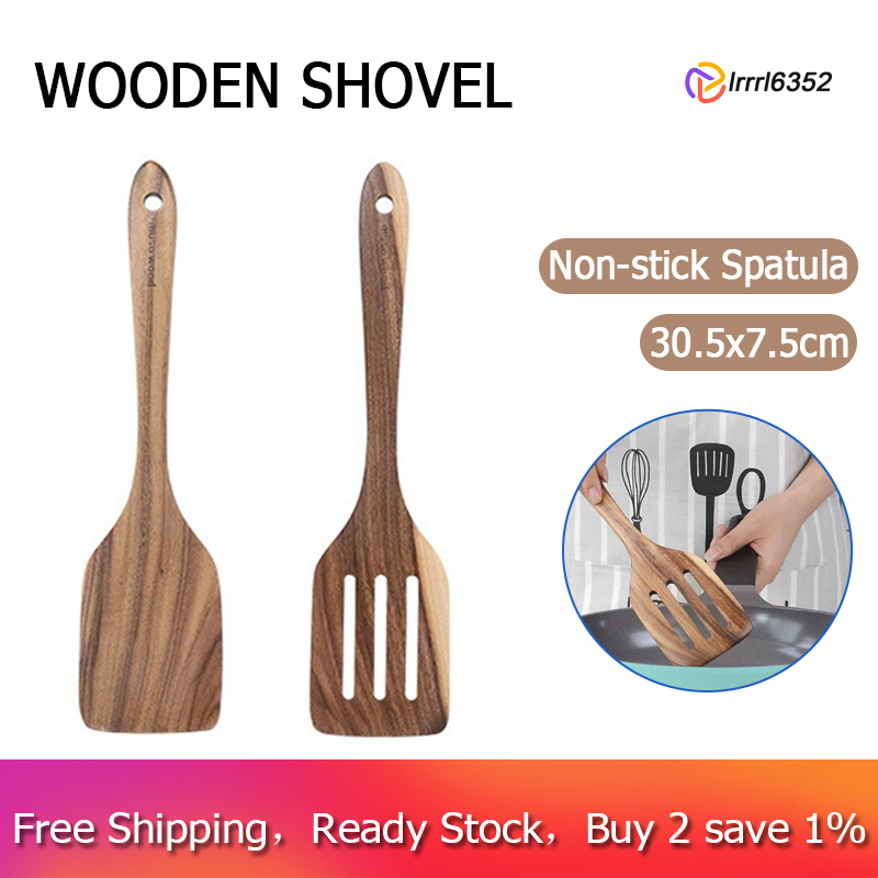 MUSOWOOD Teak Solid Wood Spatula Special Cooking Spatula for NonStick