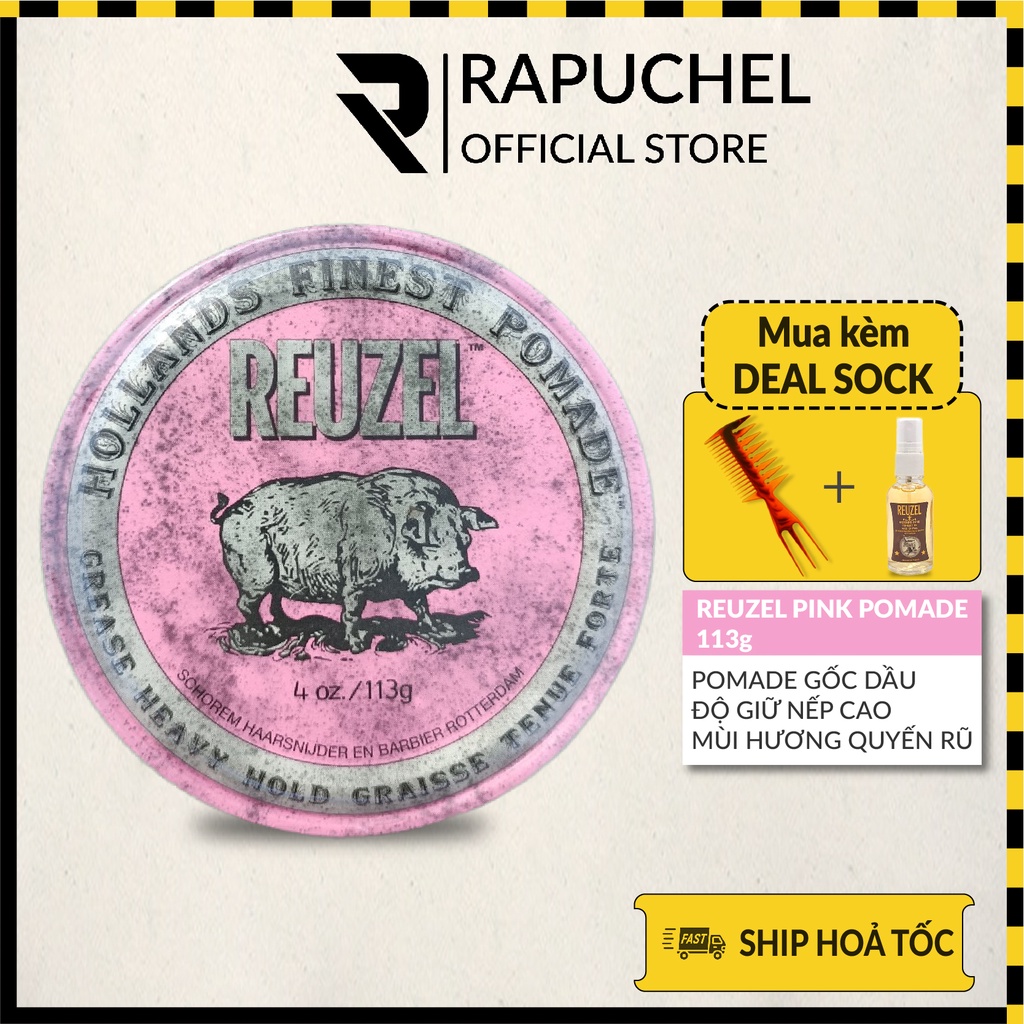 [Chính hãng]Sáp vuốt tóc nam Reuzel Pink pomade 113g thơm giữ nếp gốc dầu Rapuchel Store RH01 thumbnail