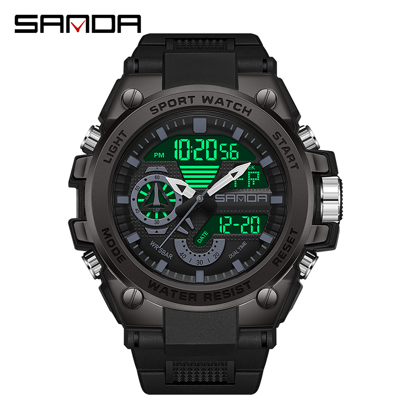 Sanda Men's Digital Fashion Waterproof Outdoor Sports Multifunctional Electronic Watch SD3302-4. 