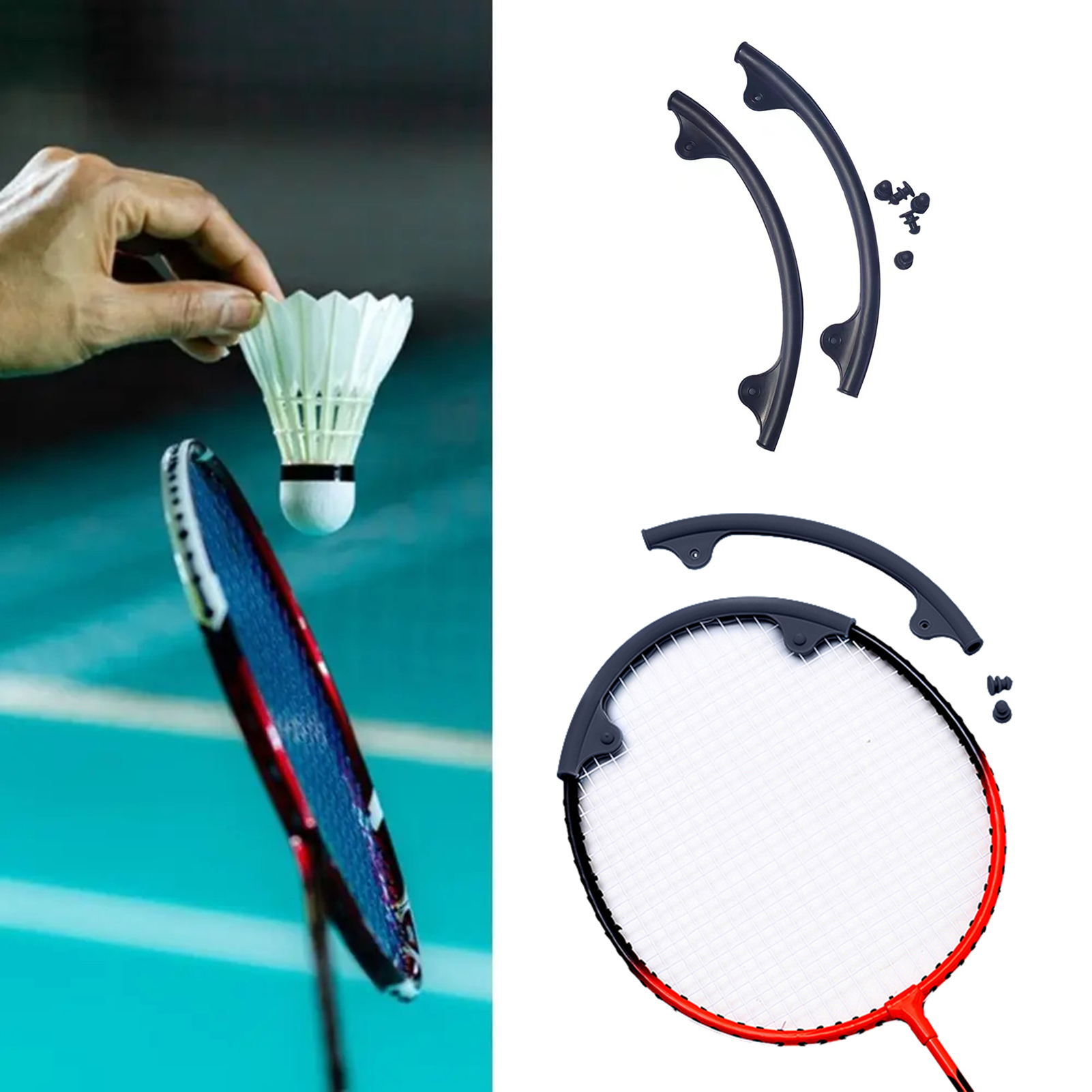 Vợt Bảo Vệ Trường Hợp Vợt thiết bị bảo vệ khung 2Pcs VỢT CẦU LÔNG Bảo Vệ Hình Chữ U Sốc Hấp Thụ khung trước Tay Áo Cho Tăng Cường Hiệu Suất